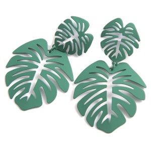 XL Nature Monstera Leaf Earrings